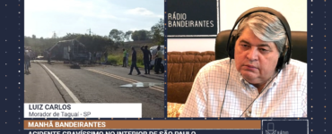 Acidente entre ônibus e caminhão