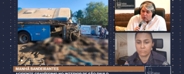 Acidente entre ônibus e caminhão