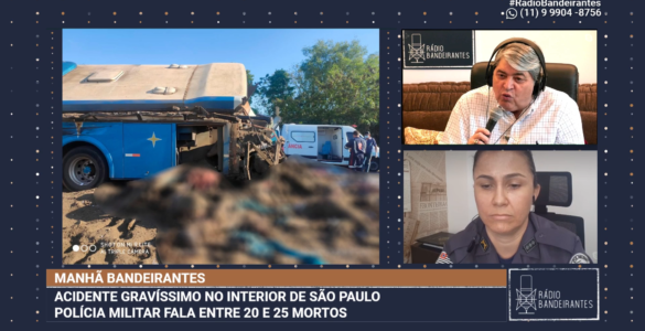 Acidente entre ônibus e caminhão