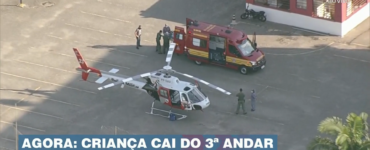 Criança cai do 3º andar de prédio