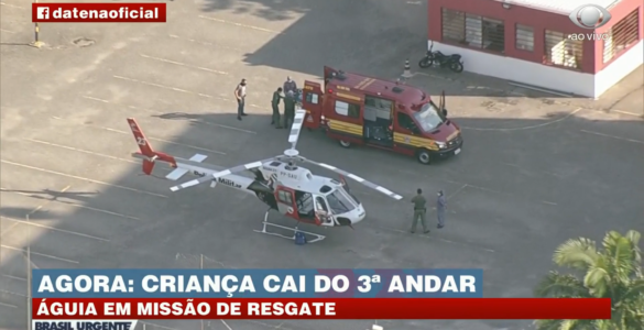 Criança cai do 3º andar de prédio