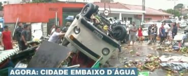 Temporal arrasta carros e barracas de feira em Pirituba